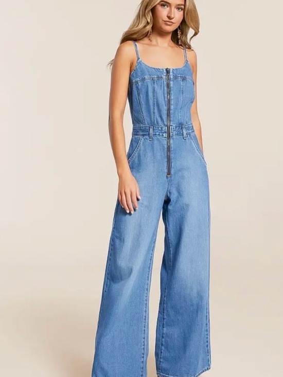 Levi's Denim - Levi's Light Blue Wide-Leg Denim Jumpsuit